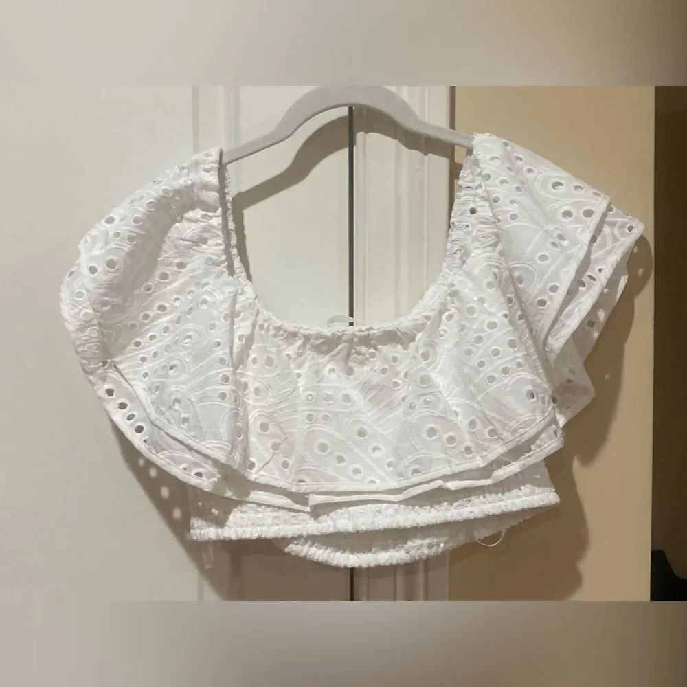 Altar'd State White Eyelet Ruffle Blouse - Picture 3 of 6